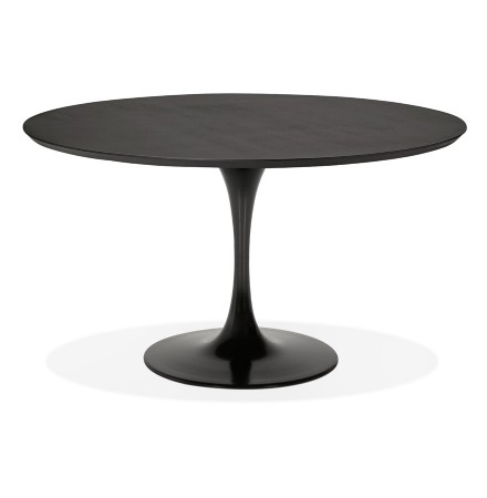 Zwarte ronde design eet-/bureautafel 'GLOBO' - Ø120 cm