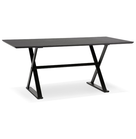 Zwarte, design eettafel / bureau 'HAVANA' met kruis-vormige voeten - 180x90 cm