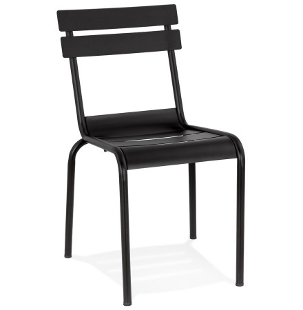 Zwarte metalen design stoel 'ROMEO' stapelbaar