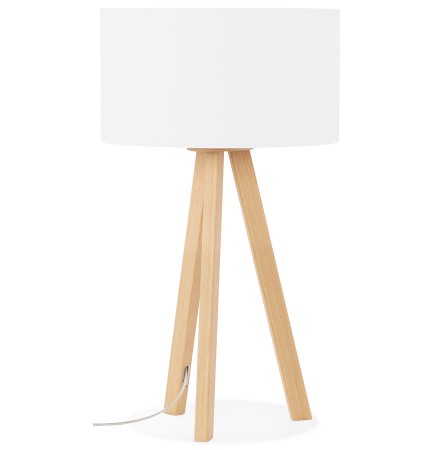 Tafellamp 'SPRING MINI' op driepoot met witte lampenkap in Scandinavische stijl