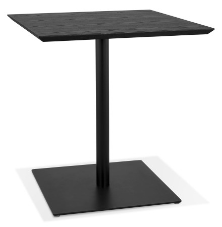 Vierkante design tafel 'SUMO' in zwart hout en metaal - 70x70 cm