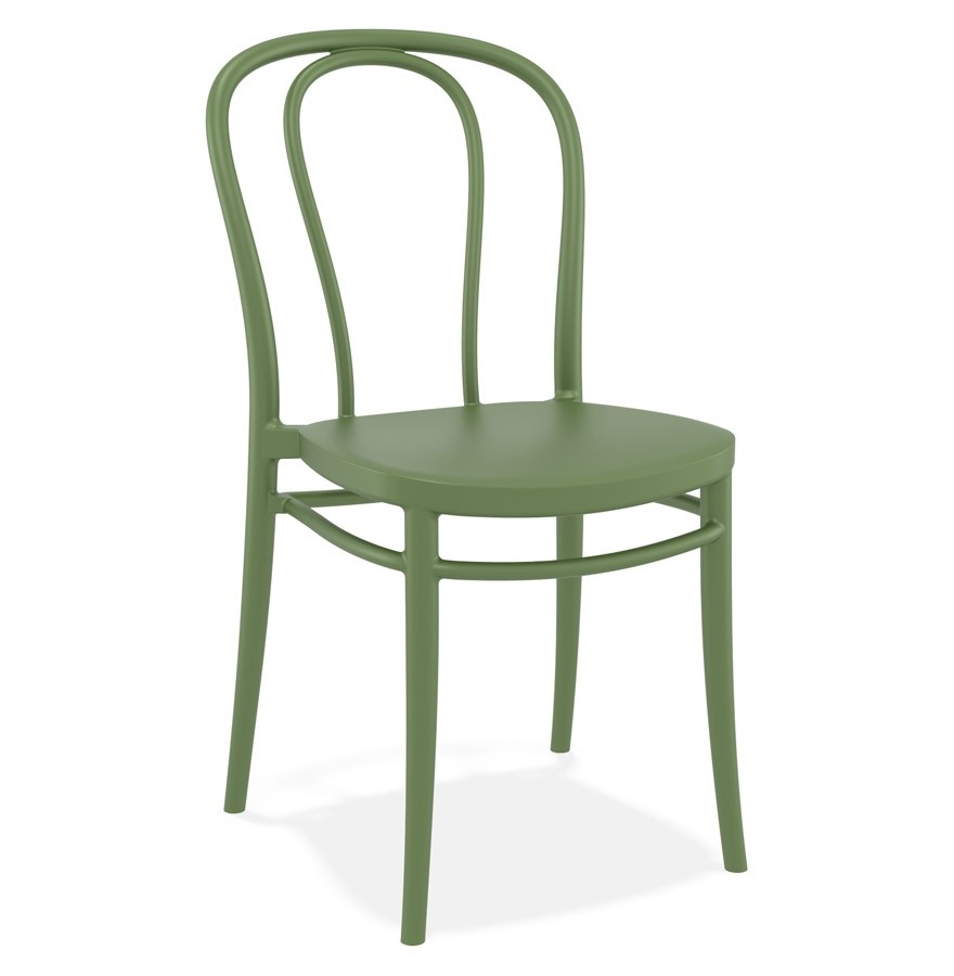 Garantie invoegen element Stapelbare stoel JAMAR van groene kunststof voor binnen/buiten