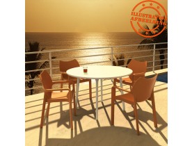 Design terrasstoel 'VIVA' uit oranje kunststof