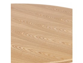 Petite table à diner 'BASTILLE' ronde en bois finition naturelle et fonte noire - Ø 60 cm