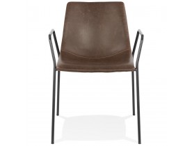 Bruine design stoel met armleuningen 'BILL'