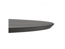 Ronde salontafel 'BUSTER MINI' van zwarte hout en zwarte metalen poot  - Ø 90 cm