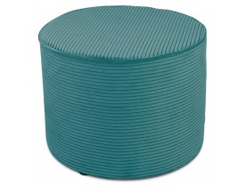 Repose-pied / pouf 'CORTEX' en tissu côtelé bleu turquoise
