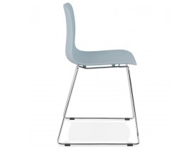 Moderne stoel 'EXPO' van blauw kunststof met verchroomd metalen voeten