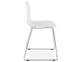 Moderne stoel 'EXPO' van wit kunststof met verchroomd metalen voeten