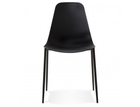 Zwarte stoel 'FELIZ' van kunststof en metaal voor binnen/buiten