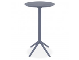 Hoge opvouwbare tafel 'GIMLI BAR' van donkergrijze kunststof voor binnen/buiten - Ø 60 cm