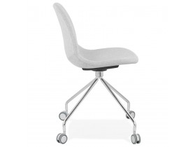 Design bureaustoel 'GLIPS' in lichtgrijze stof op wieltjes