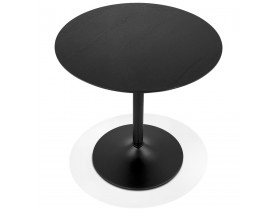 Ronde design tafel 'HUSH' van hout en zwart metaal - Ø 80 cm