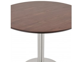 Kleine ronde bureautafel / eettafel 'INDIANA' met notenhouten afwerking - Ø 90 cm