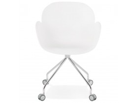 Design bureaustoel 'JEFF' wit op wieltjes