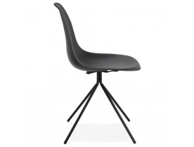 Moderne zwarte stoel 'LORY' met metalen voet