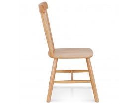 Natuurkleurige houten design stoel 'MONTANA' met rugleuning met spijlen
