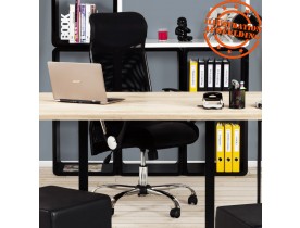 Moderne zwarte bureaustoel 'ROMA' uit imitatieleder en gaas