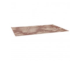 Bruin-rood design tapijt 'SEQUOIA' 200x290 cm met palmbladmotief - binnen/buiten
