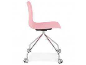 Design bureaustoel 'SLIK' roze op wielen