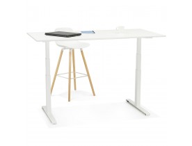 Witte verstelbare elektrische bureau 'TRONIK' - 160x80 cm