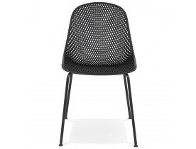 Zwarte geperforeerde design stoel 'VIKY' binnen/buiten