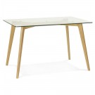 Kleine tafel / bureau recht 'BUGY' van glas - 120x80 cm