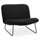 Zwarte stoffen 'CLOVER' design loungefauteuil