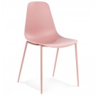 Roze stoel 'FELIZ' van kunststof en metaal voor binnen/buiten