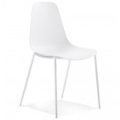 Witte stoel 'FELIZ' van kunststof en metaal voor binnen/buiten