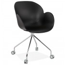 Design bureaustoel 'JEFF' zwart op wieltjes
