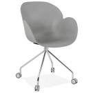Design bureaustoel 'JEFF' grijs op wieltjes