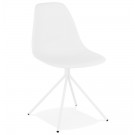 Moderne witte stoel 'LORY' met metalen voet