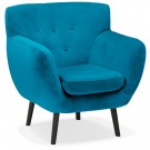 Blauwgroene fluwelen loungefauteuil 'OPERA MINI' - 1 zitplaats