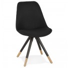 Vintage 'POPI' stoel van zwarte stof en hout 