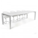 Witte, uitschuifbare design tafel 'TITAN' - 190(270)x95 cm