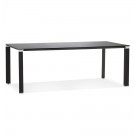 Design vergadertafel/eettafel 'XLINE' van zwart glas - 200x100 cm