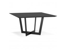 Vierkante eettafel 'ANITA' van hout en zwart metaal - 140x140 cm