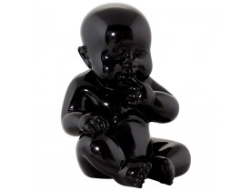 Beeld 'BABY', zittende baby in zwart polyhars