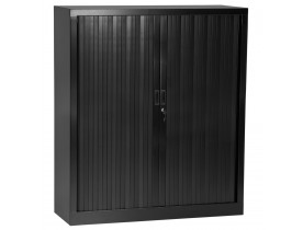 Kantoorkast met roldeur 'CLASSIFY' zwart metaal - 136x120 cm