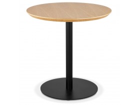 Petite table à diner 'DEXTER' ronde en bois finition naturelle et métal noir - Ø 60 cm