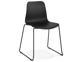 Moderne, zwarte stoel 'EXPO' met poten van zwart metaal