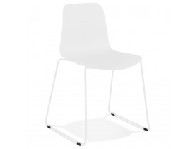 EXPO' moderne witte stoel met witmetalen poten