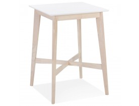 Hoge tafel 'GALLINA' van wit en natuurlijk afgewerkt hout