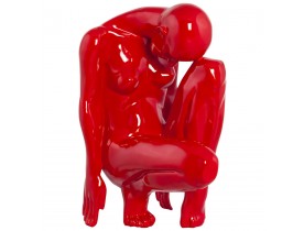 Standbeeld 'MEHDI' denkende vrouw in rood polyhars