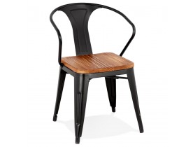 Zwarte metalen industriële stoel 'METROPOLIS' - bestel per 2 stuks / prijs voor 1 stuk