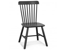 Zwarte houten design stoel 'MONTANA' met rugleuning met spijlen