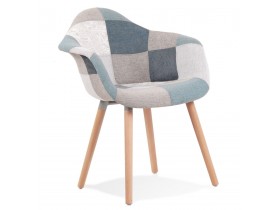 Design stoel 'NINA' met armleuningen in patchwork-stijl