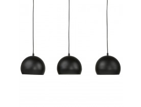 Zwarte metalen hanglamp met drie bolvormige lampen 'PENDUL'