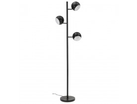 Zwarte metalen vloerlamp 'TRYA' met drie verstelbare lampenkappen